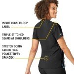 Women’s V-Neck Carhartt Cross-Flex Scrub Top - Black