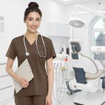 Women's Classic V-Neck Medical Scrubs Set