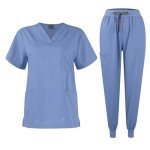 Women's Short Sleeve Classic V-Neck Scrub Set