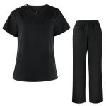 Leaddol Women's V Neck Medical Scrubs Set