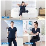 Leaddol Women's V Neck Medical Scrubs Set