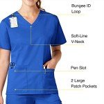WonderWORK Women's Royal V-Neck Scrub Top