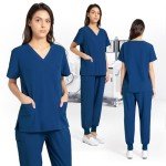 RAYGARD Unisex Medical Scrubs Set - Dark Blue
