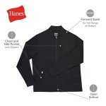 Men's Hanes Zip-Up Scrub Jacket - Ebony, Large