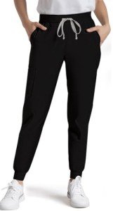 Dvoliaw Women's Jogger Medical Scrub Pants - Black