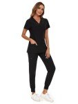 CozyFit Women's V-Neck Scrub Top and Jogger Set