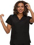 Floral Women's V-Neck Scrubs Set with Pockets