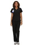 Floral Women's V-Neck Scrubs Set with Pockets