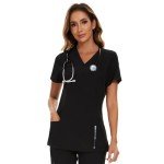 CozyFit Women's V-Neck Scrub Top with Pockets