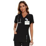 CozyFit Women's V-Neck Scrub Top with Pockets