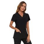CozyFit Women's V-Neck Scrub Top with Pockets