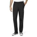 Men's Black Flat Front Cargo Scrub Pants - Wink W123