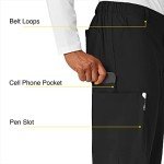 Men's Black Flat Front Cargo Scrub Pants - Wink W123