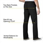 Men's Black Flat Front Cargo Scrub Pants - Wink W123