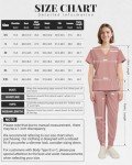 Eadflie Women's 8-Pocket V-Neck Scrub Set