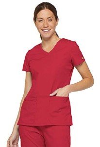 Dickies Women's EDS V-Neck Scrub Top - Red X-Large