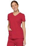 Dickies Women's EDS V-Neck Scrub Top - Red X-Large