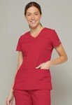 Dickies Women's EDS V-Neck Scrub Top - Red X-Large