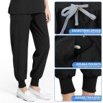 RAYGARD Unisex Medical Scrubs Set - Black Large