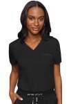 Med Couture Women's Black V-Neck Scrub Top