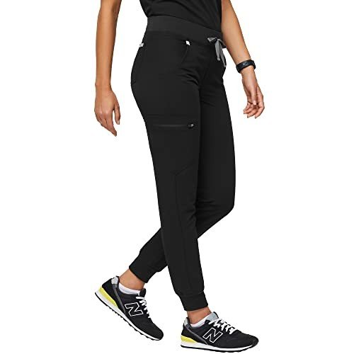 Women's FIGS Zamora Black Jogger Scrub Pants