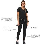 Women's FIGS Zamora Black Jogger Scrub Pants