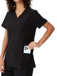Floral Scrub Tops for Women with 5 Pockets