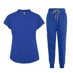 Niaahinn Women's Jogger Scrubs Set - Dark Blue