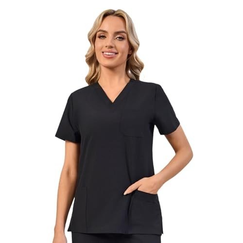 Women's V-Neck Scrub Top with 5 Pockets