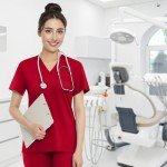 Women's Classic V-Neck Scrubs Set with Jogger Pants