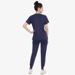 Women's Classic V-Neck Scrubs Set with Jogger Pants