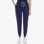 Women's Classic V-Neck Scrubs Set with Jogger Pants