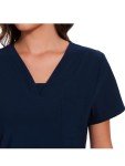 Navy Blue Women's V-Neck Top & Cargo Scrubs Set