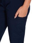 Navy Blue Women's V-Neck Top & Cargo Scrubs Set