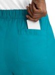 Teal Blue Cargo Scrub Pants with Elastic Waist