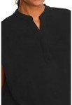 Healing Hands Women's Scrub Top Relaxed Fit Journey Top - 2 Pockets with Knit Details, Dolman Sleeve and Rounded Hem - 2152, L, Black