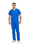 Cherokee Adult's Unisex Top and Scrub Pant Set, Royal, Large