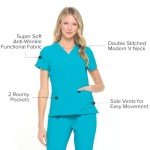 Dagacci Medical Uniform Jogger Scrubs for Women Set and Men Unisex 4-Way Stretch Scrub Sets, Teal Green, S