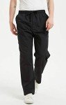 VOGRYE Scrub Pants for Men - Pants with 7 Pockets Waistband, Anti-Wrinkle Scrubs for Men Black