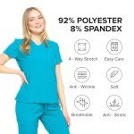 Dagacci Medical Uniform Jogger Scrubs for Women Set and Men Unisex 4-Way Stretch Scrub Sets, Teal Green, S
