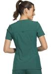 Cherokee Women's Medical Scrub Top Iflex V-Neck Knit Panel Top CK605, M, Hunter Green