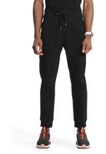 Cherokee Infinity Men's Jogger Pants with Drawstring Waist Mid Rise 5 Pockets Bottoms CK004A, XL, Black