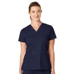 WonderWink Women's Wonderflex Verity Scrub Top, Navy, X-Small