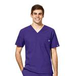 WonderWink Men's V-Neck Scrub Top, Grape, 3XL