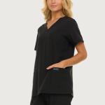 Nautica 3 Pack Scrub Tops for Women, Stretch Fabric Breathable V-Neck Womens Scrub Shirts, 3 Pocket Comfortable Scrub Tops