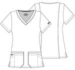 Dickies Womens Signature V-Neck Top with Multiple Patch Pockets Medical Scrubs Shirts, Wine, Small US