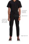 Cherokee Infinity Men's Jogger Pants with Drawstring Waist Mid Rise 5 Pockets Bottoms CK004A, XL, Black
