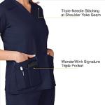 WonderWink Women's Wonderflex Verity Scrub Top, Navy, X-Small