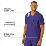 WonderWink Men's V-Neck Scrub Top, Grape, 3XL