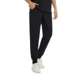 COZYFIT Scrub Pants for Men - Slim Jogger Pants with 5 Pockets, Yoga Waistband, Anti-Wrinkle Scrubs for Men Black